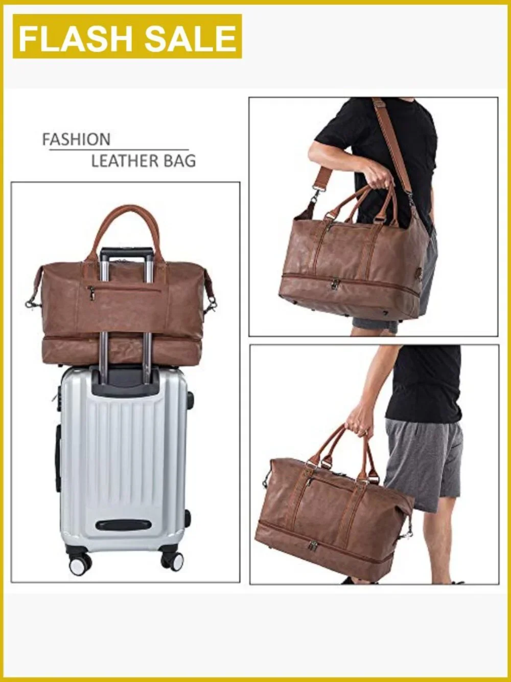 Weekender Overnight Bag Travel Duffel with Shoe Pouch Carry On